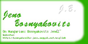 jeno bosnyakovits business card